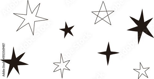 手描きの雑な星柄記号模様