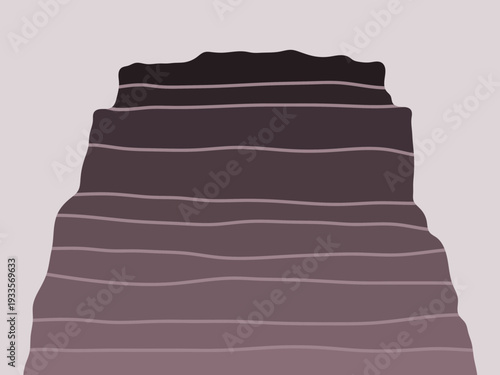 Geologic layered slope. Sedimentary cliff