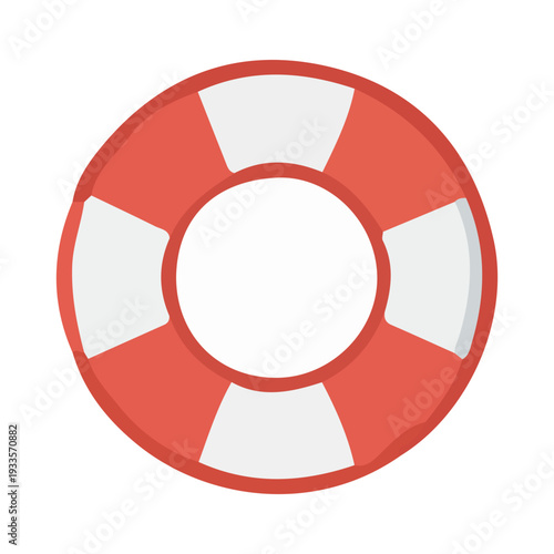 Red and White Lifebuoy Icon