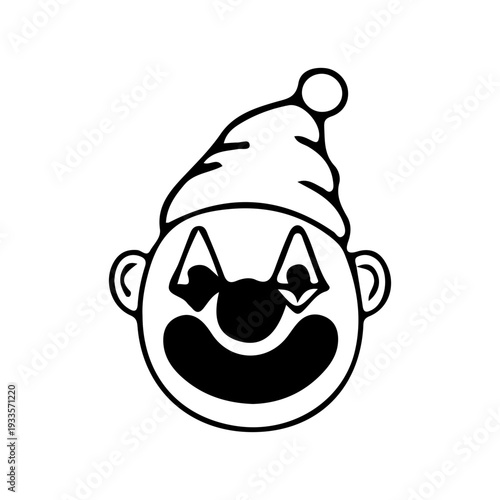Clown Face Icon Outline
