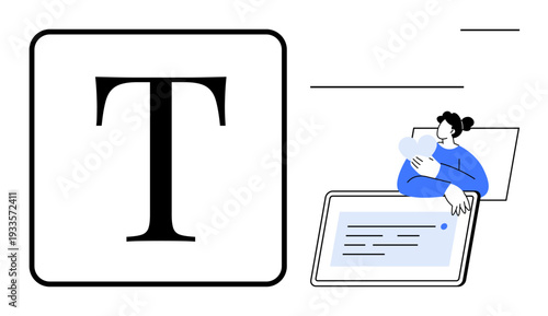 Typography concept. Typography in digital content creation shows the balance of design and writing. Typography enhances readability in publishing, graphic design, branding, and marketing