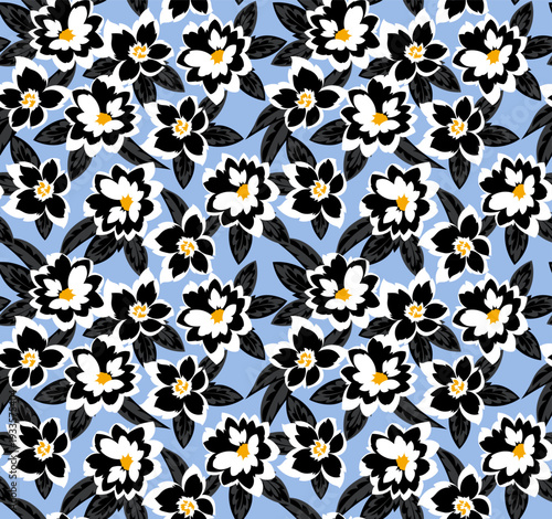 Seamless abstract pattern. Flowers pattern design.