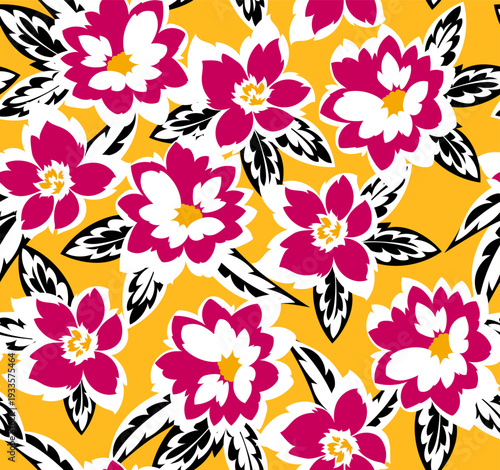 Seamless abstract pattern. Flowers pattern design.