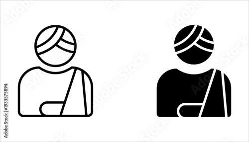 Body pain and Injury line icon. Body aches concept. vector illustration on white background