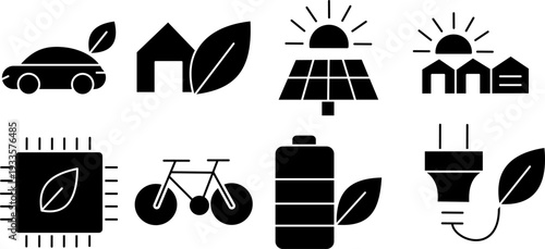 Sustainable Energy Solid Icons