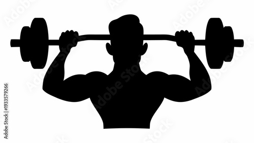 Muscular man lifting heavy dumbbell in dynamic exercise