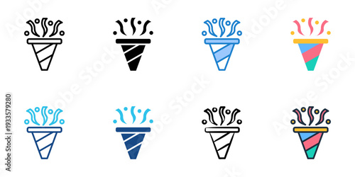 Celebration icons set multiple style collection. Editable stroke 
