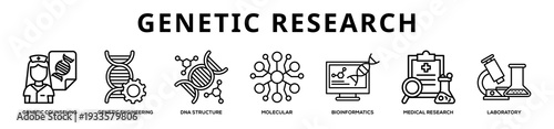 Genetic Research web banner icon illustration