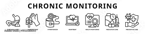 Chronic Monitoring web banner icon illustration