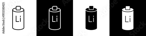 Lithium Mining black and white icon design concept