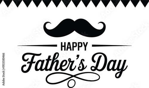 Happy Father's Day with Mustache and Festive Bunting