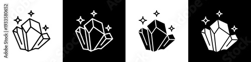 Rare Earth Mining black and white icon design concept