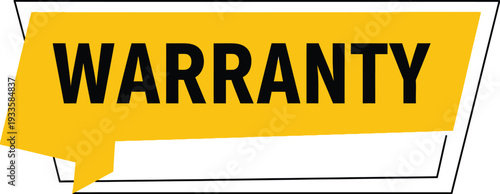 Yellow warranty label with black guarantee text