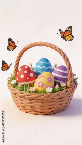 easter eggs in basket