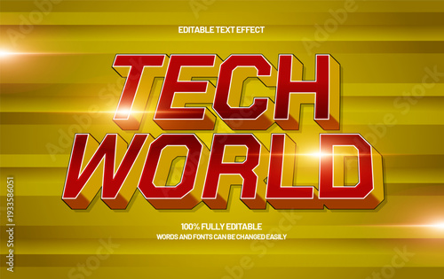 Tech World Editable Text Effect - Futuristic Digital Typography for Technology and Innovation Design