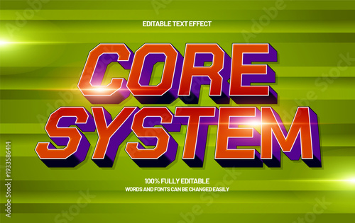Core System Editable Text Effect - Futuristic Digital Typography for Technology and Innovation Design