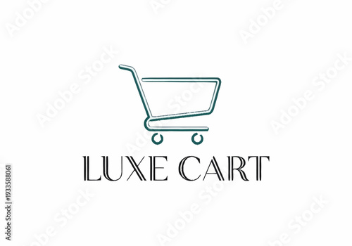 Luxe Cart logo design with shopping cart and elegant typography.