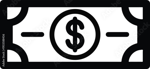 Money icon with dollar symbol, representing finance, currency, and wealth