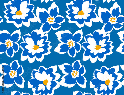 Seamless flowers pattern. Hand draw abstract pattern