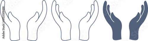 両手で囲む手の素材セット