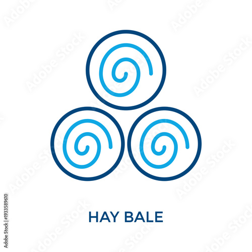 Hay Bale Icon Outline Color Style. Vector Illustration For Graphic Design