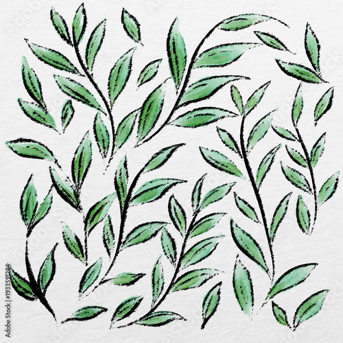 Vintage seamless floral pattern with green leaves and spring flowers creates a decorative nature plant vector illustration for textile wallpaper design element