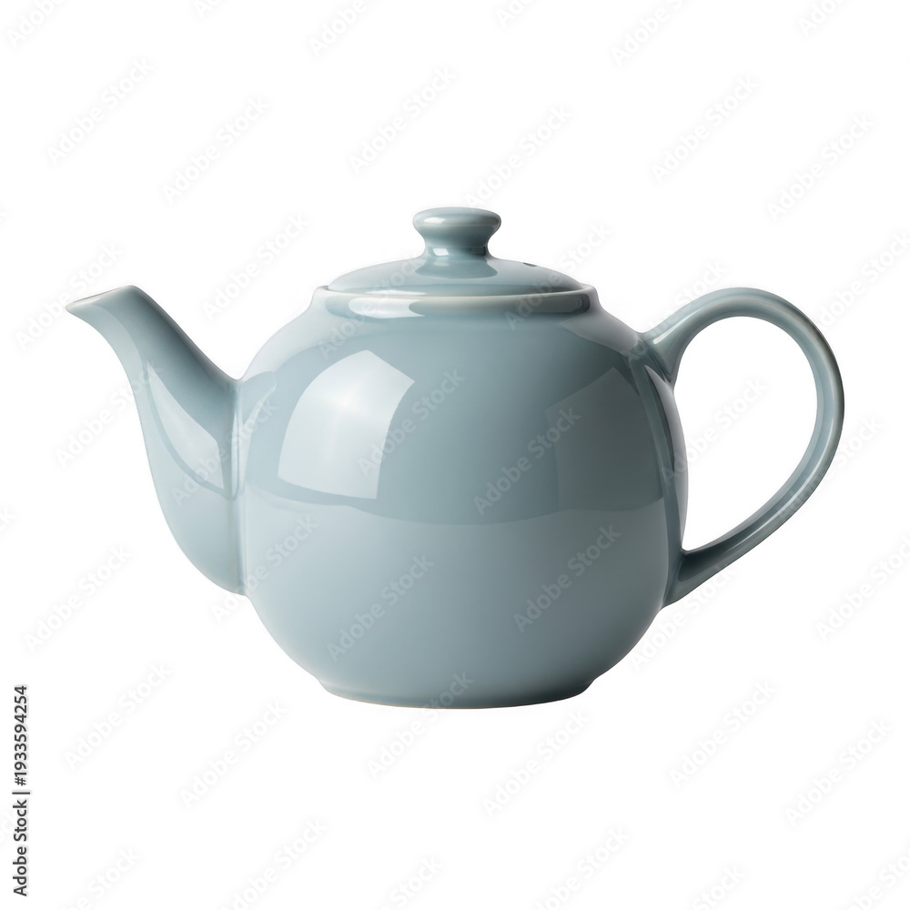 Fototapeta premium A teapot with a lid and handle is shown isolated on transparent background