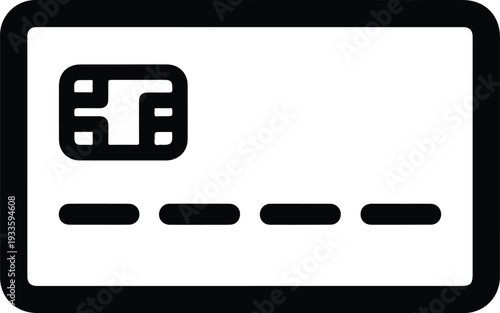 Payment card icon with chip and magnetic stripe representing financial transactions and modern commerce