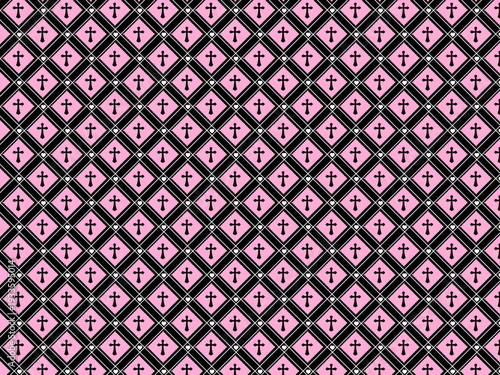 病みかわいい格子柄背景素材