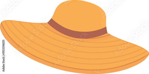 A brightly colored wide brimmed sun hat isolated on a white background