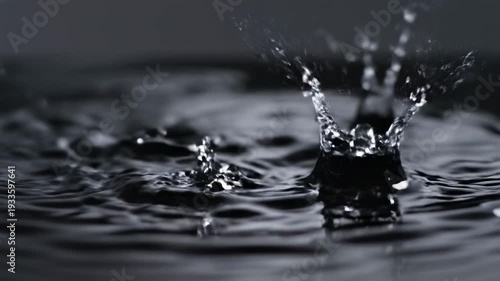 Dramatic water splashing burst captured in slow motion ripples