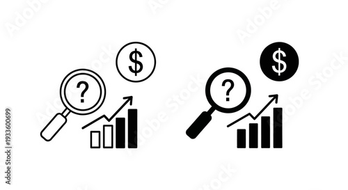 Predictive analytics icon set collection in flat style. Icon pack contains forecast, model, algorithm, trends, data, insights, pattern, analytics, future