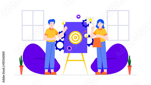 Digital marketing experts discussing social media strategy and target audience engagement