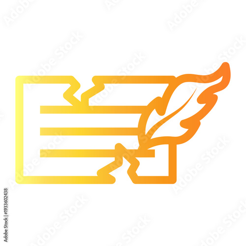 poetry Line Gradient Icon