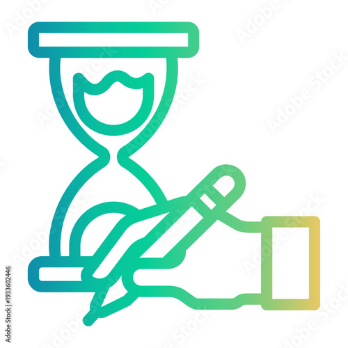 timer Line Gradient Icon