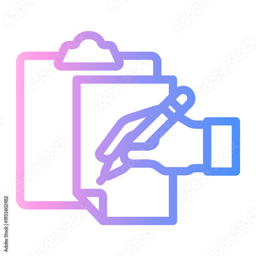 writing Line Gradient Icon