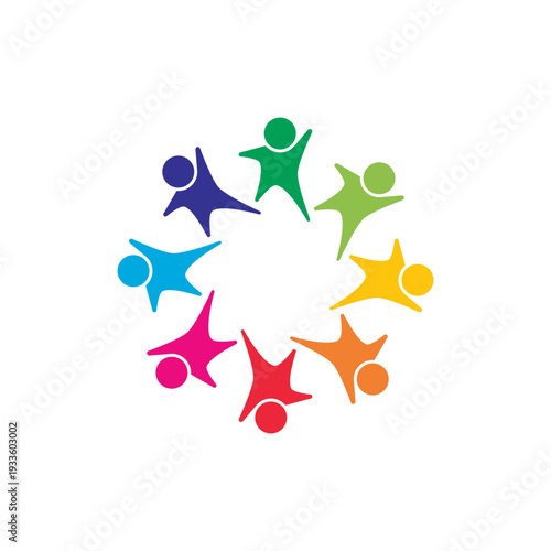 rotating successful people community logo design