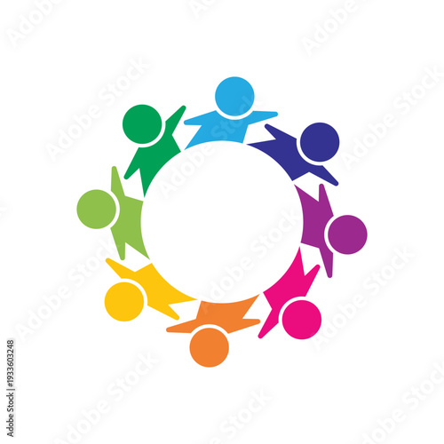 rotating successful people community logo design