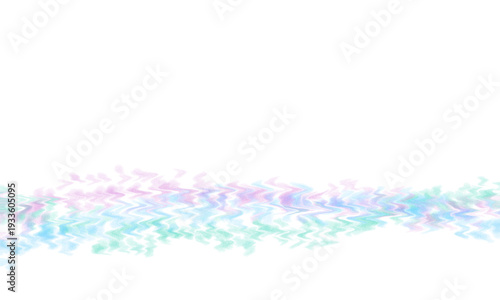 Abstract pastel digital noise wave border with holographic glitch texture, soft colorful grain, sound frequency line, signal distortion, retro tv static, isolated design element on white background