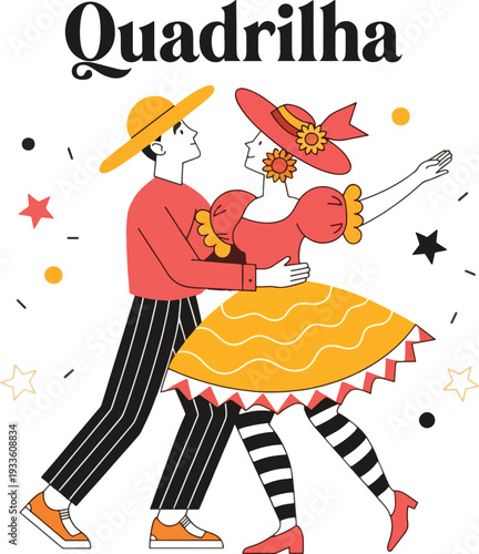 Vibrant couple dancing in traditional attire with colorful outfit