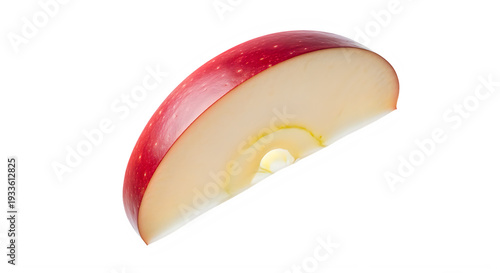 Fresh cut red apple piece with white background transparent background