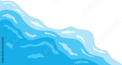 World water day corner decoration. Liquid abstract wavy illustration. Vector isolated.