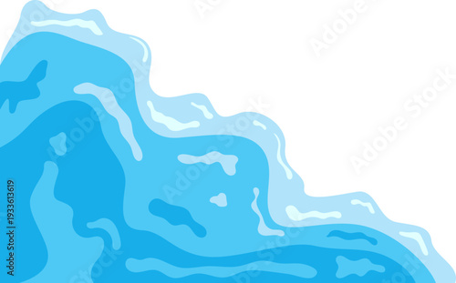 World water day corner decoration. Liquid abstract wavy illustration. Vector isolated.