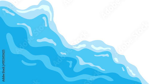 World water day corner decoration. Liquid abstract wavy illustration. Vector isolated.