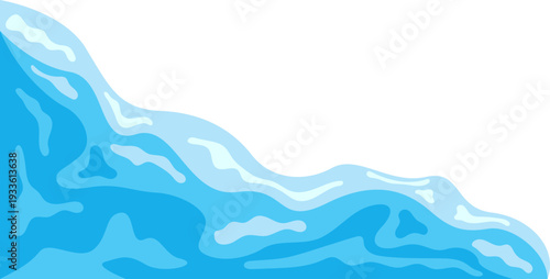 World water day corner decoration. Liquid abstract wavy illustration. Vector isolated.
