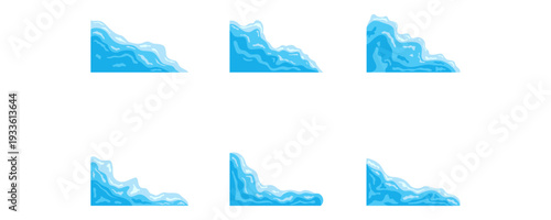 World water day corner decoration. Liquid abstract wavy illustration. Vector isolated.