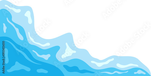 World water day corner decoration. Liquid abstract wavy illustration. Vector isolated.