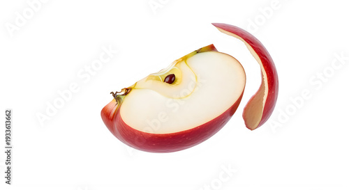 Sliced red apple pieces on white background for healthy eating and fruit concepts transparent background