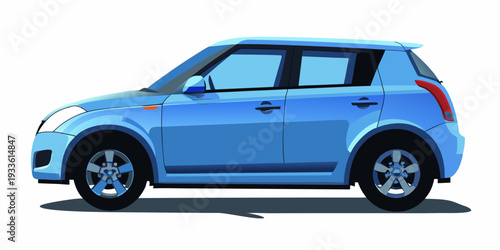 A light blue simplified illustration of a modern hatchback car