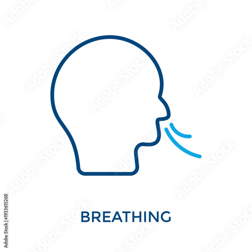 Breathing Icon Outline Color Style. Vector Illustration For Graphic Design